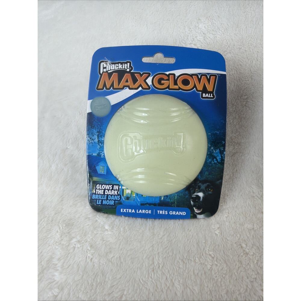 Chuckit Max Glow Ball Glows in the Dark X-Large Dog Toy 3.5 - inch